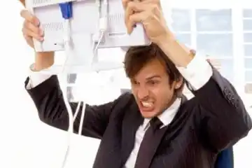 Frustrated Man With Computer